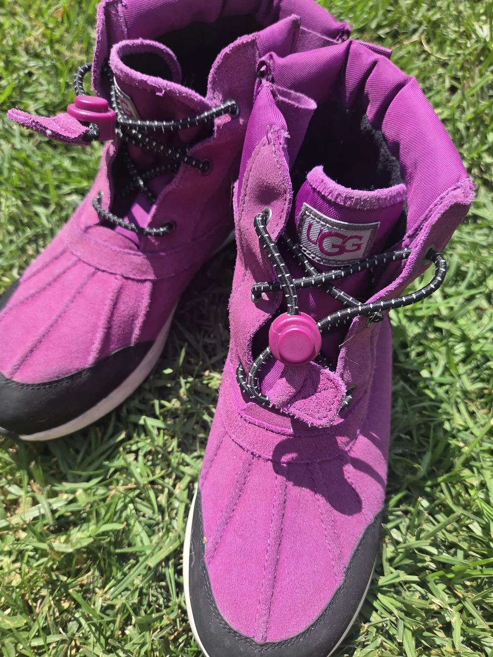 UGG Kids Purple/Black Suede Snow Boots